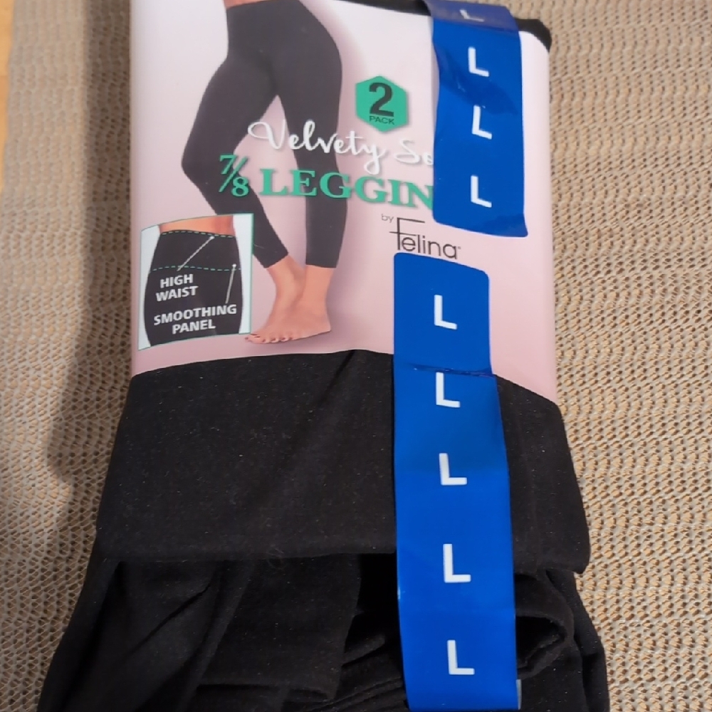 2 Pack Velvety Soft 7/8 Leggings By Felina New *Host Pick*
